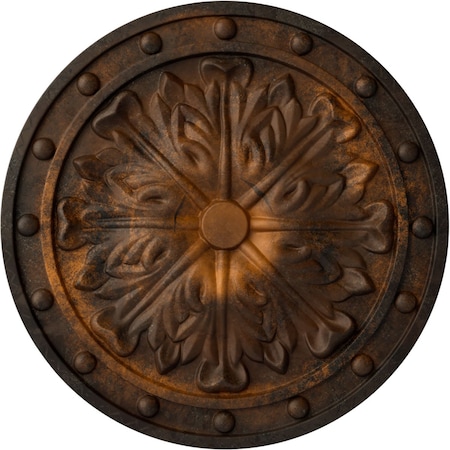 Ekena Millwork Foster Acanthus Leaf Ceiling Medallion (Fits Canopies up to 2 1/4"), 20 1/2"OD x 1 1/2"P, Rust CM20FORUS